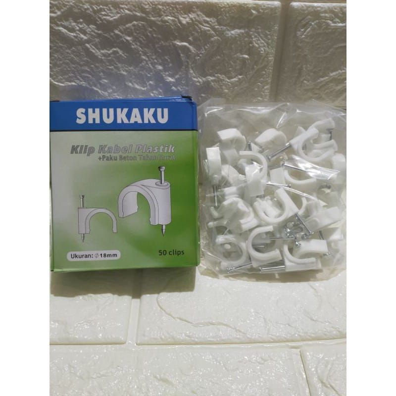 Klem Kabel Beton/ Cable Clip Beton/ Paku Klem Kabel 7mm/ 8mm/ 9mm/ 10mm/ 12mm/ 18mm/ 20mm/ 22mm Shukaku