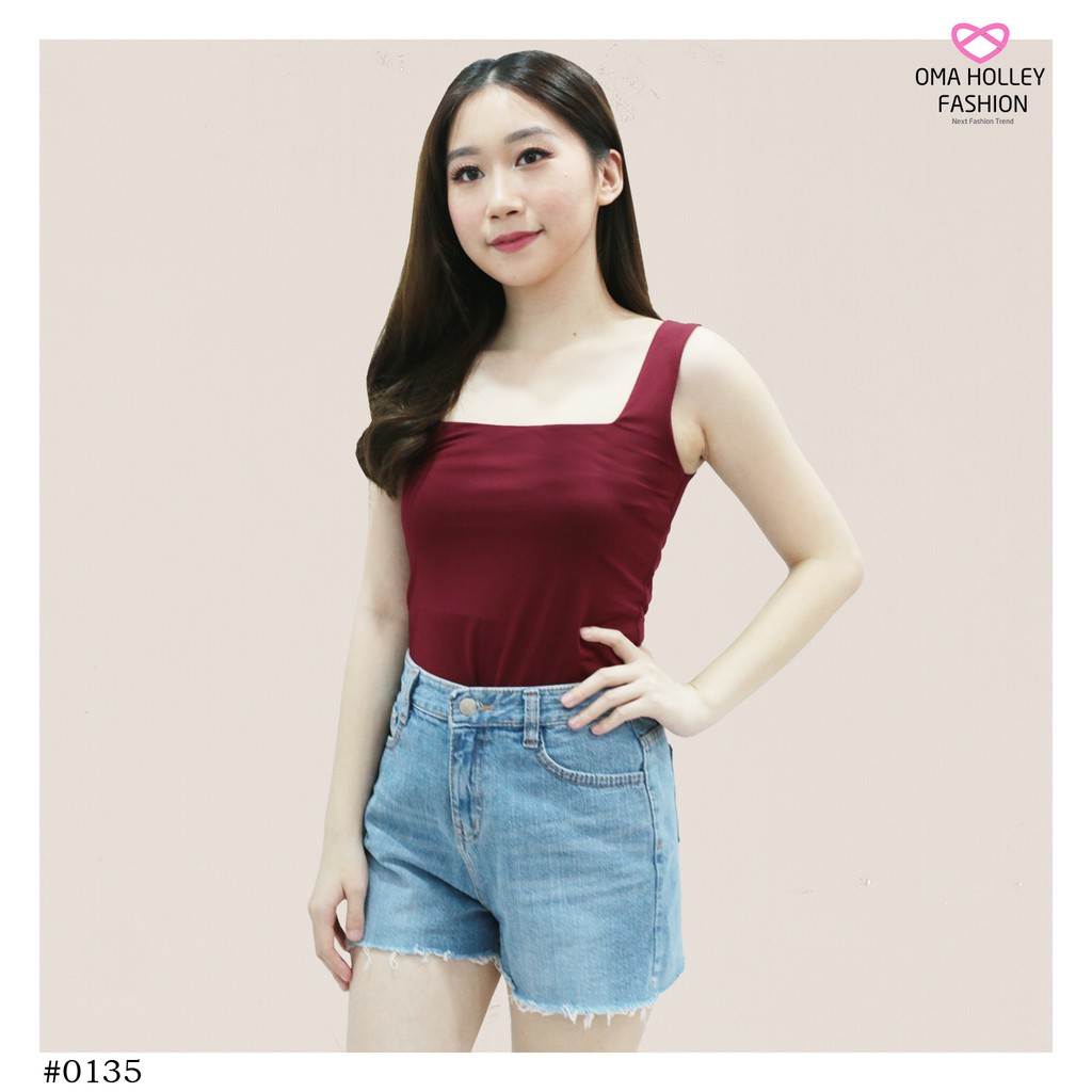(COD) OH Tank top Long Odie korea Bahu Lebar Wanita (Uniclo) #0135-5