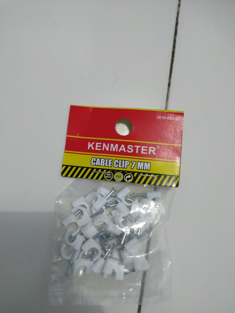 Kenmaster Cable Clip 7mm Isi 35 Pcs - Klem Kabel Paku Klem Nail Claim