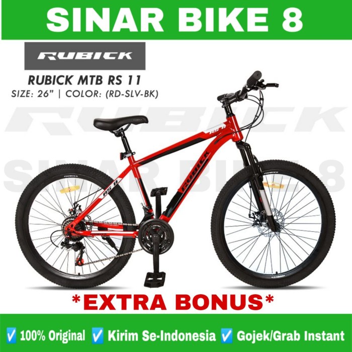 Sepeda Gunung Ukuran 26 Inch MTB RUBICK RS 11 Rem Cakram 21 Speed