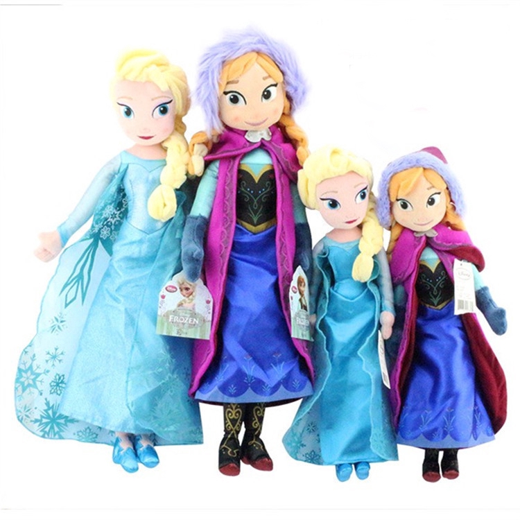 Boneka Frozen Princess Anna &amp; Elsa Lucu Bahan Plush untuk Hadiah