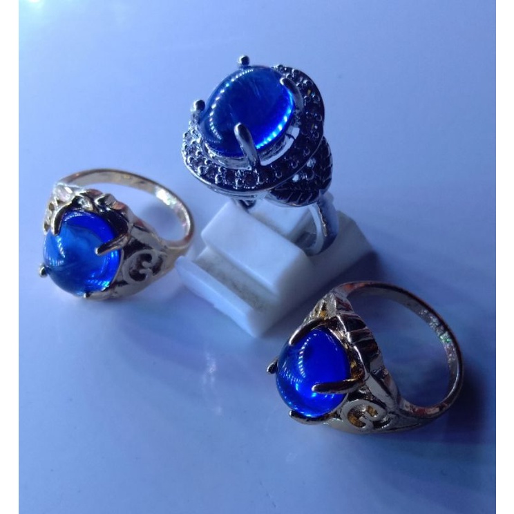 Cincin Batu Blue Sapphire Wanita Pria