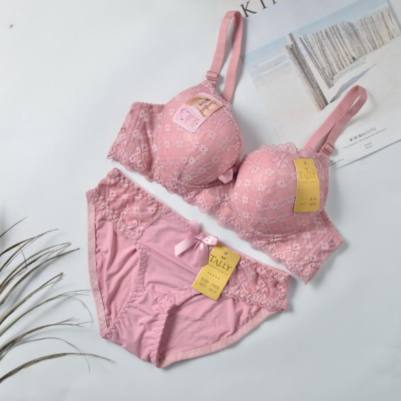 TALLY BRA BH SET CD CELANA DALAM 5519 | CUP B | ADA KAWAT | BUSA TIPIS | SIZE 34 - 38