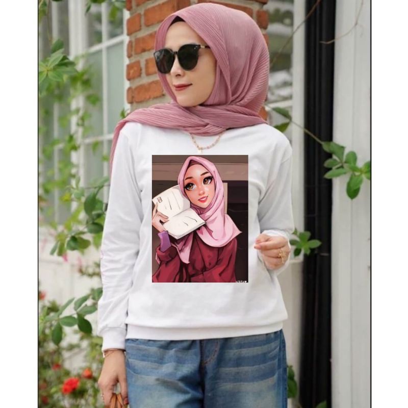 Baju Lengan Panjang Wanita -Edisi Muslimah Hijabers -Kekinian/ Kaos Distro Keren