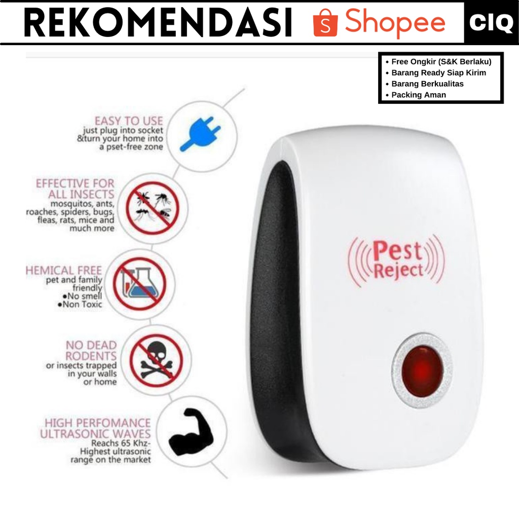 Alat Pengusir Nyamuk Tikus Kecoa Lalat Pest Control Ultrasonic - Pengusir Nyamuk Paling Ampuh / Pengusir Kecoa Ampuh di Rumah / Pengusir Tikus Ampuh