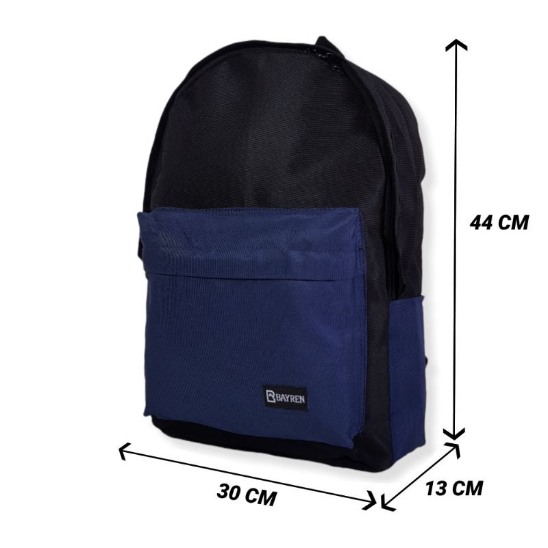 BYR 02 Tas Ransel Bayren Two Tone Backpack Laptop Distro Pria Wanita