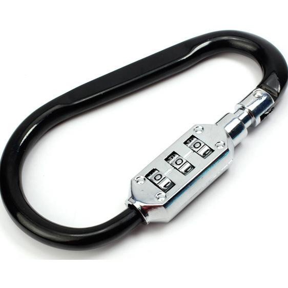 Carabiner Kunci D-type Dengan 3 Digit Password Aluminum Alloy Lock