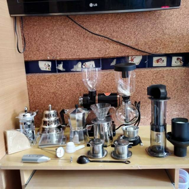 Paket kedai kopi lengkap. Coffee maker set cafe. Paket alat kopi