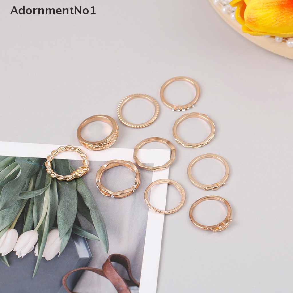 (AdornmentNo1) 12pcs / set Cincin Gaya Punk / Gotik Untuk Wanita