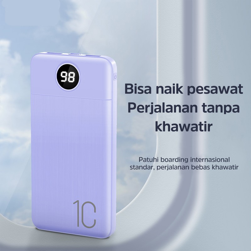 PowerBank 20000mah 10000mah Fast Charging Power Bank Dual Input Port Type C & Micro USB Original Quick Charger Real Capacity mini murah Iphone 13 mini pro max 11 10 8 7 6 xiaomi Samsung Oppo Vivo  iphone xr x hp Realme Redmi infinix Ipad Batteries Ga-4