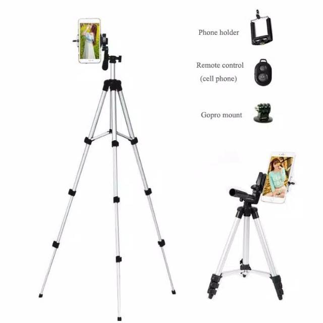 Tripod 1M Tripod 1M Bahan Aluminium + Holder U &amp; Sarung