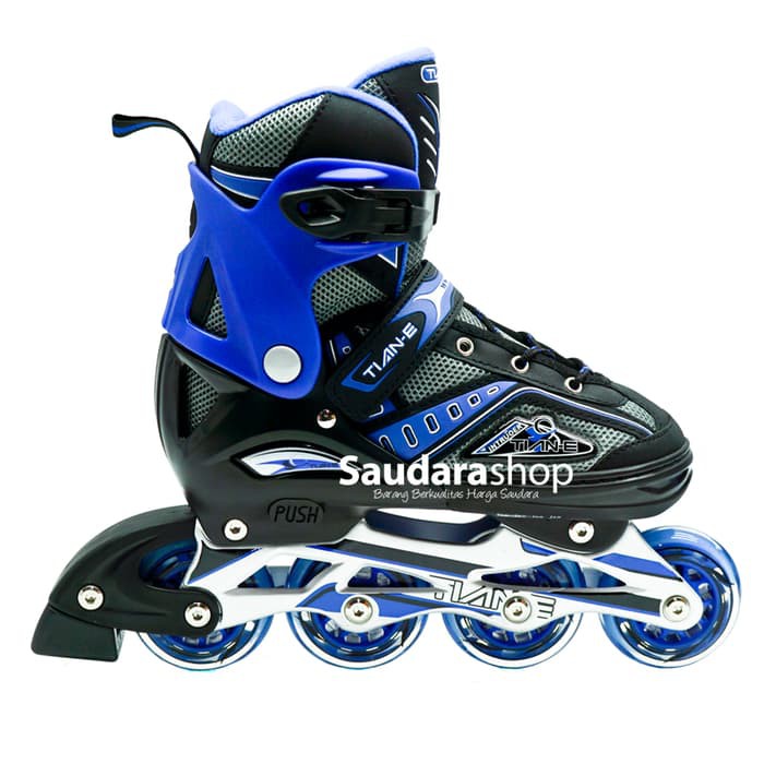 Tian-E Sepatu roda Inline Skate Roda Karet BIRU / SepatuRoda Tian-E