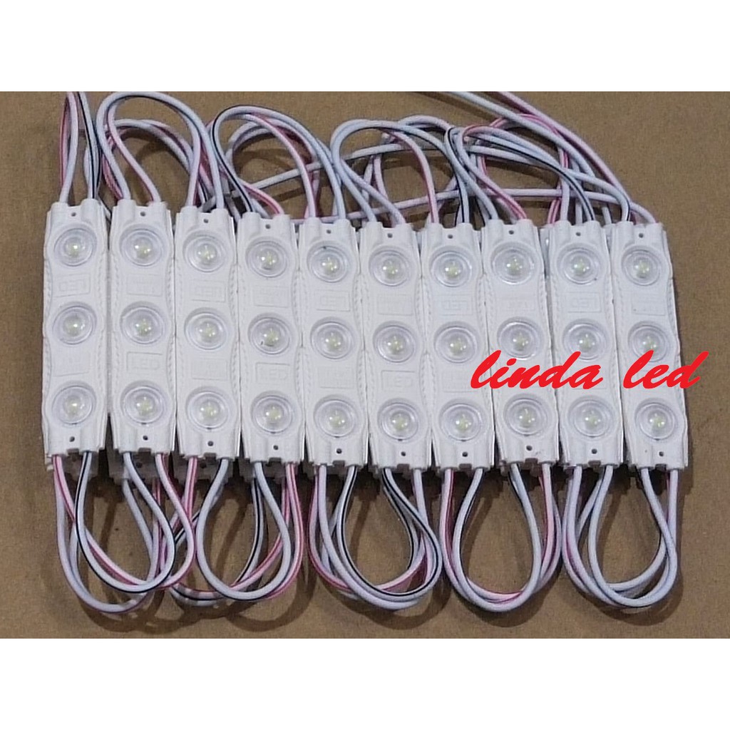 LAMPU LED MODUL 3MATA 12VOLT SMD 6114 2835 WATERPROOF VARIASI MOBIL MOTOR NEONBOX 3 MATA 12V 12 VOLT