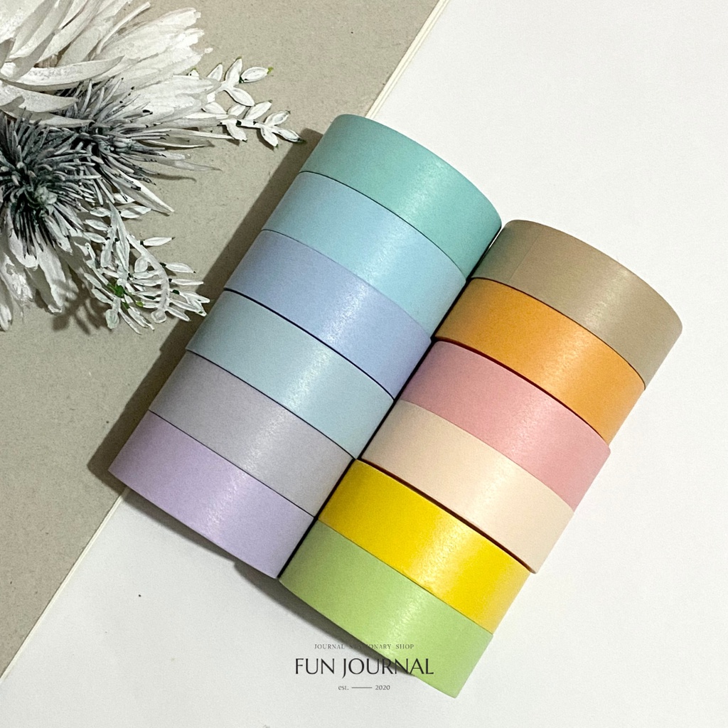 

WASHI TAPE PASTEL BLANK FULL ROLL UNTUK JOURNAL JURNAL PLANNING PLANNER SCRAPBOOK DIY BUJO