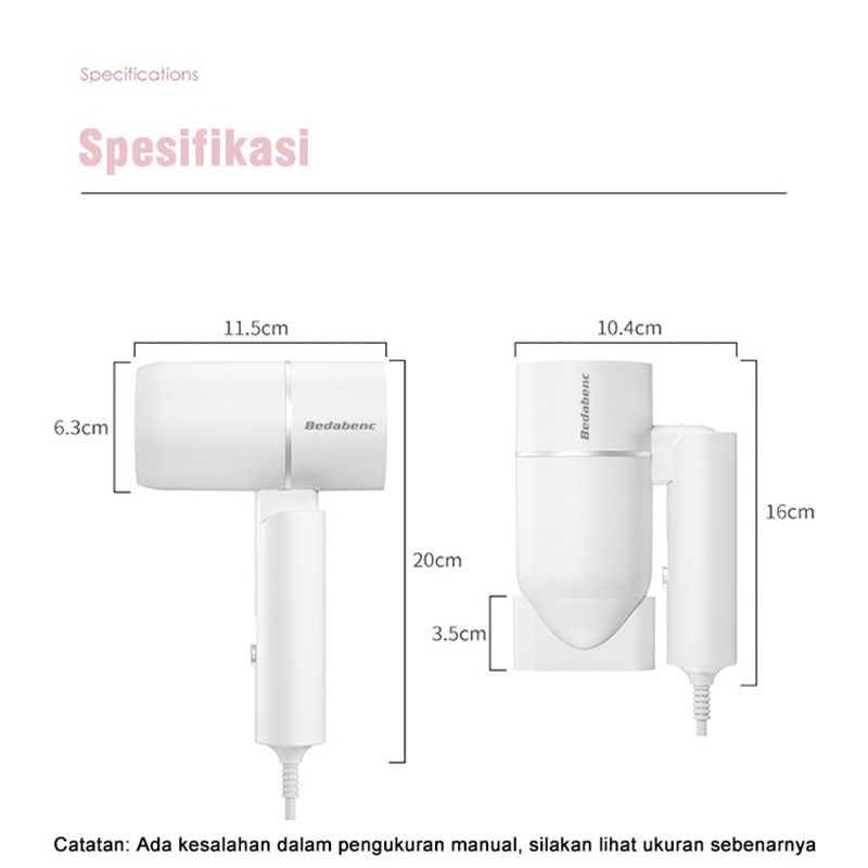 Hairdryer Mini Ion Negatif Pengering Rambut