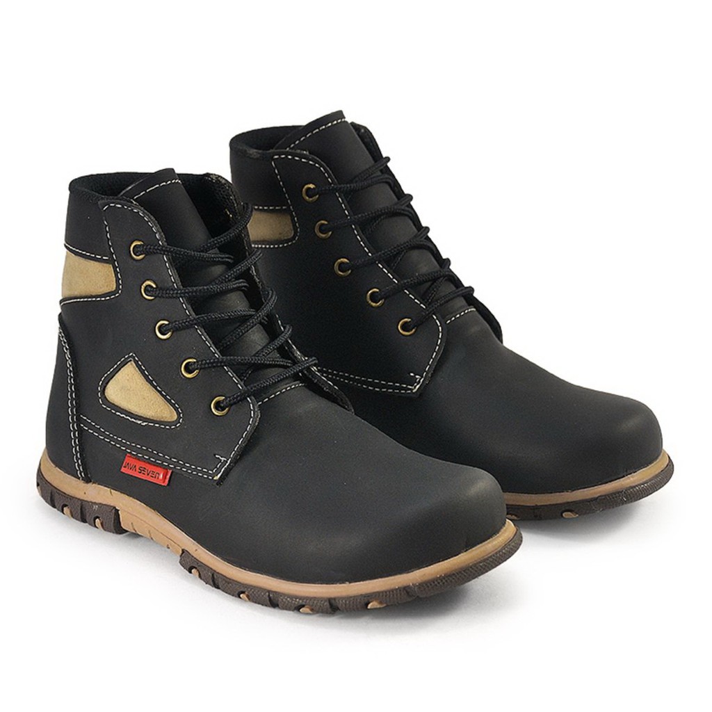Java Seven - HMN 703 Sepatu Sekolah Sneaker Anak Laki HITAM murah original cibaduyut