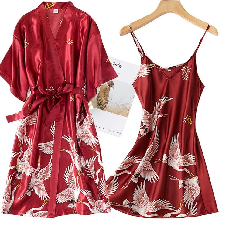 Terbukti [COD] baju tidur kimono/baju tidur pengantin/kimono/kimono lingerie/baju tidur satin import