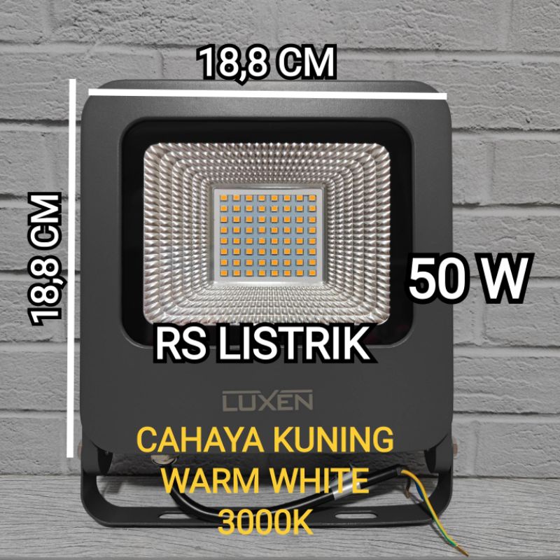 LUXEN LAMPU SOROT LED FLOOD LIGHT 50W 50 WATT BAGUS ORIGINAL SNI GARANSI 1 TAHUN ANTI AIR