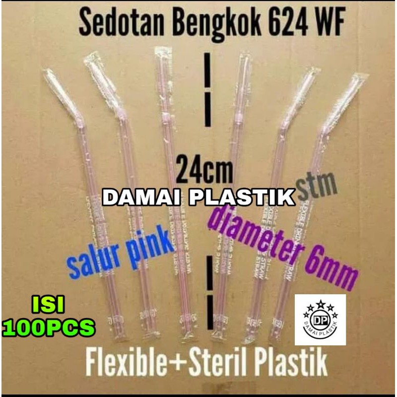 Sedotan Steril Pink Sedotan Bengkok Sedotan Fleksibel Higienis