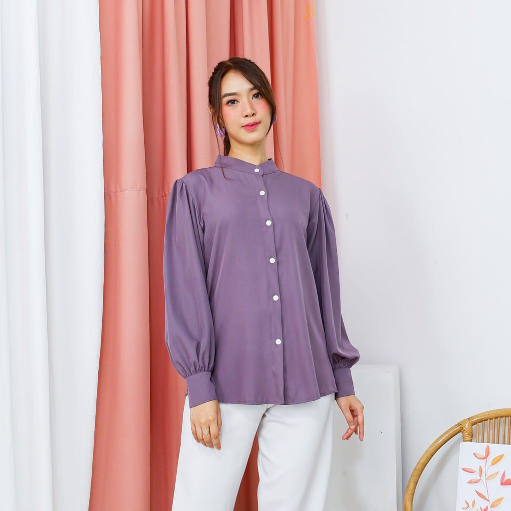 WANITA FASHION PEGGYA ATASAN KEMEJA WANITA BLOUSE