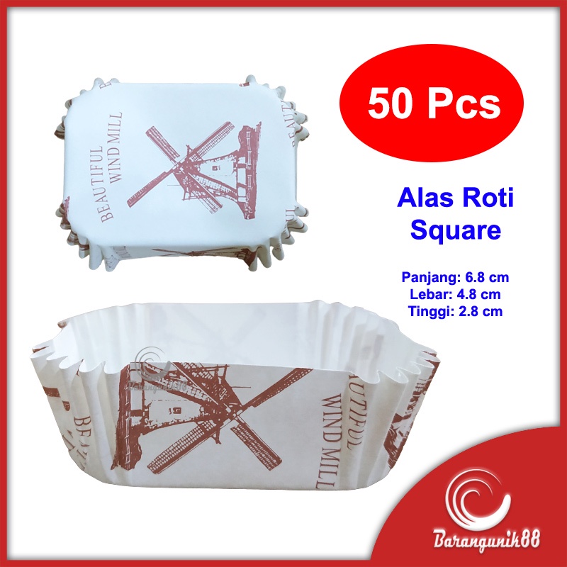 Kertas Alas Roti Kue (50 pcs) Anti Lengket PET CC Square Kotak