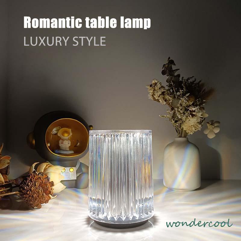 Lampu Meja Kristal Dekoratif Kreatif Lampu Malam LED USB Suasana-Won
