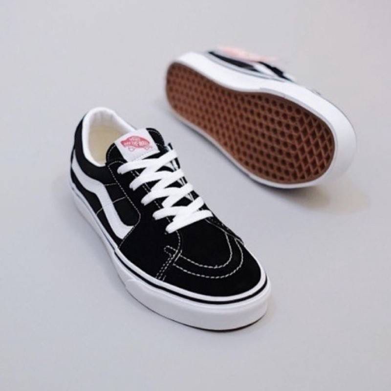 Sepatu Vans sk8 low black white sepatu fashion sneakers shoes mans