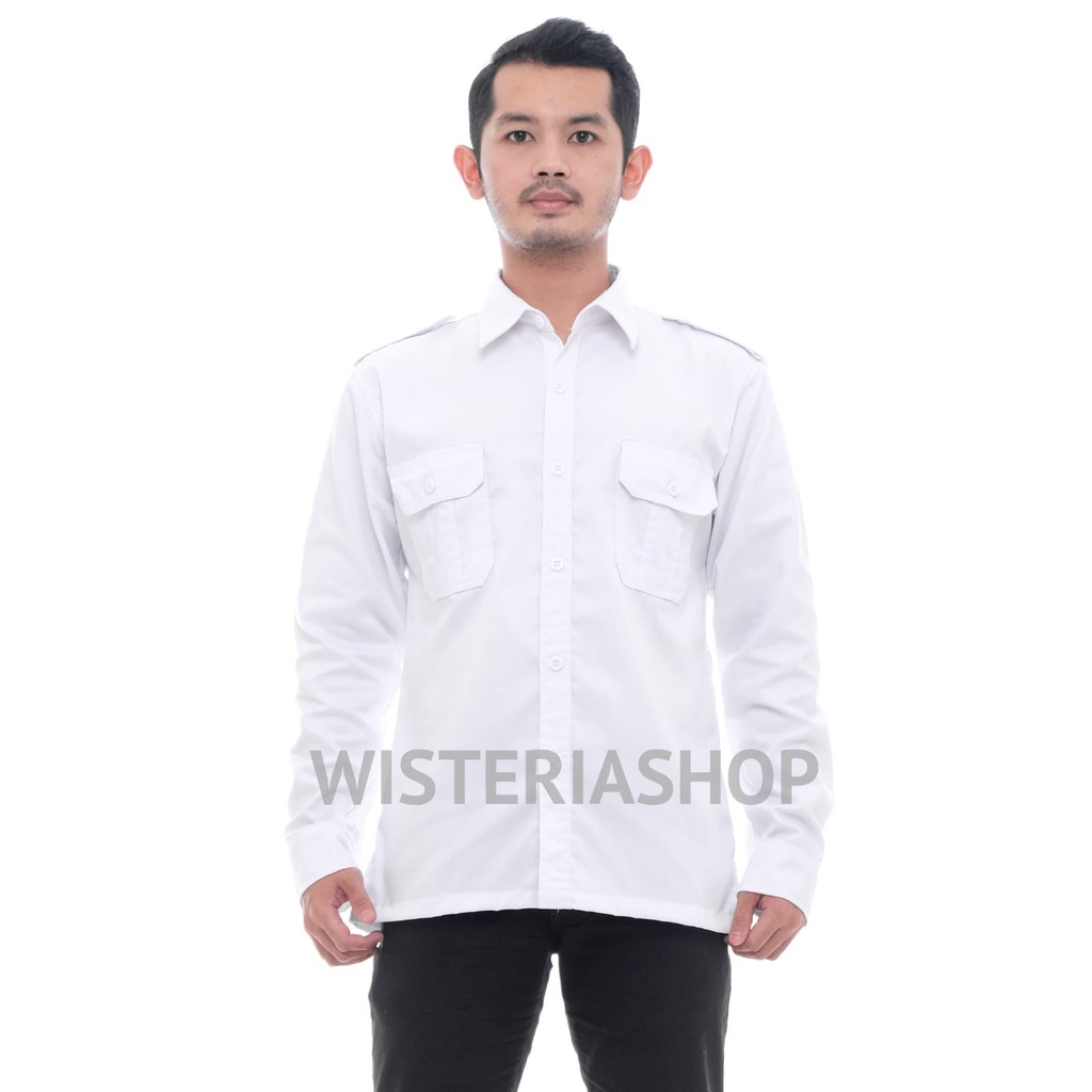 kemeja pdh putih kemeja pns putih kemeja seragam kemeja pdh cowo tangan panjang