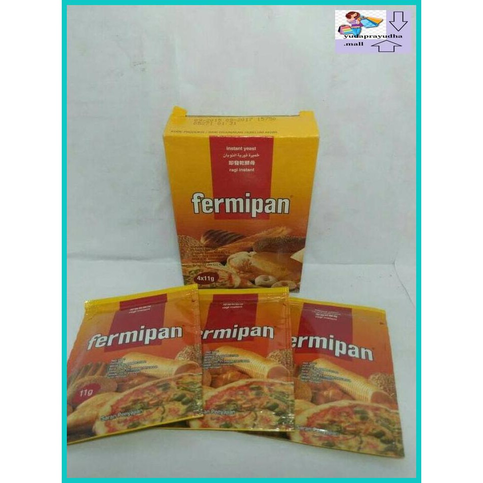 

54Etr7U- Fermipan, Ragi, Yeast Kemasan Box 4X11Gram (4Pcs) 9Uhhjt7-