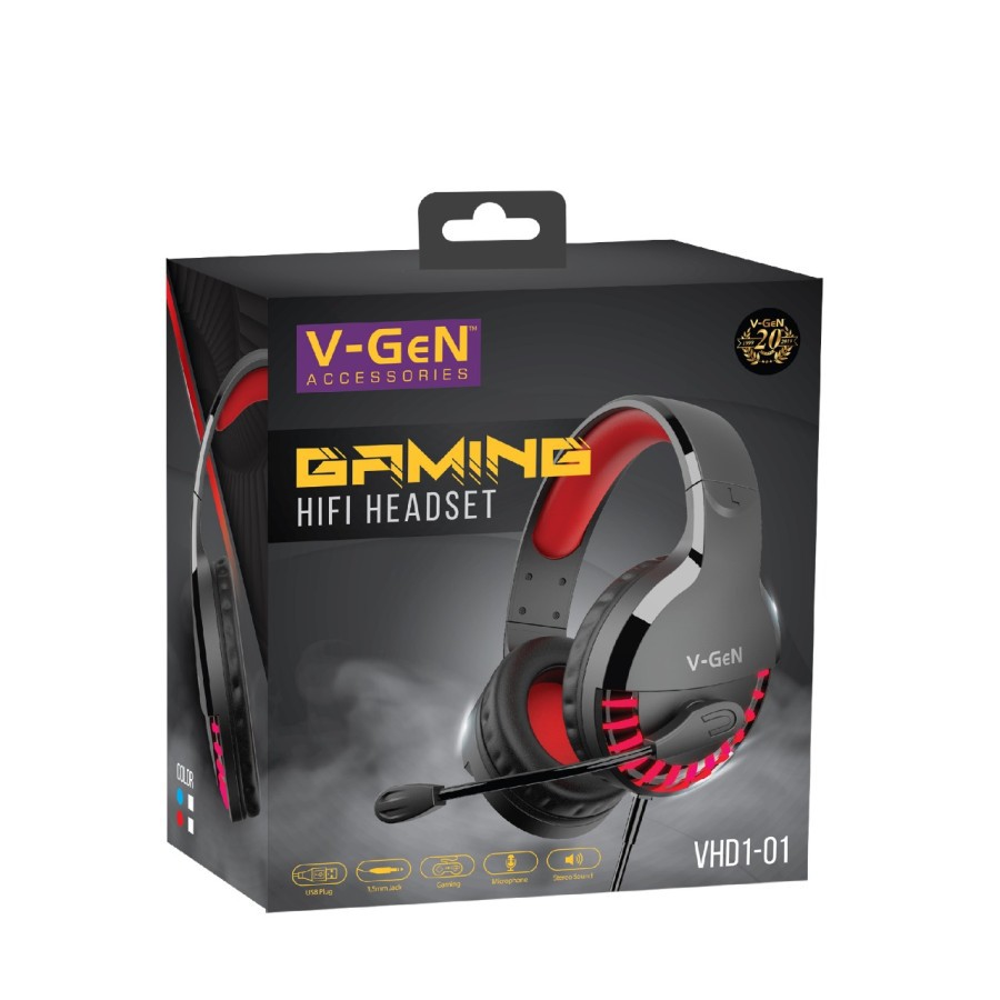 Headset Gaming V-GeN VHD1-01 HiFi Wired Headphone VGEN Gaming Stereo