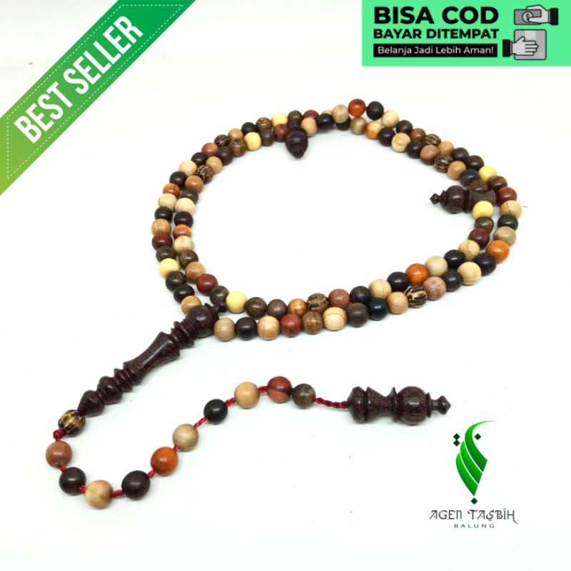 Tasbih Kombinasi 15 Kayu Langka Bertuah Nusantara 100% ORIGINAL Size 6mm