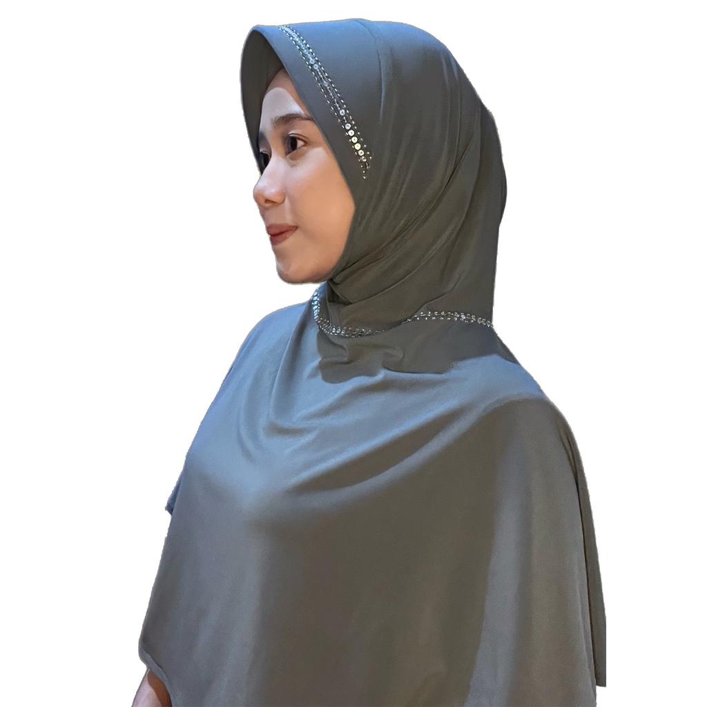 Jilbab Jersey Payet Premium | Hijab Instan Kerudung Bergo Fashion Muslim Payet Jepang