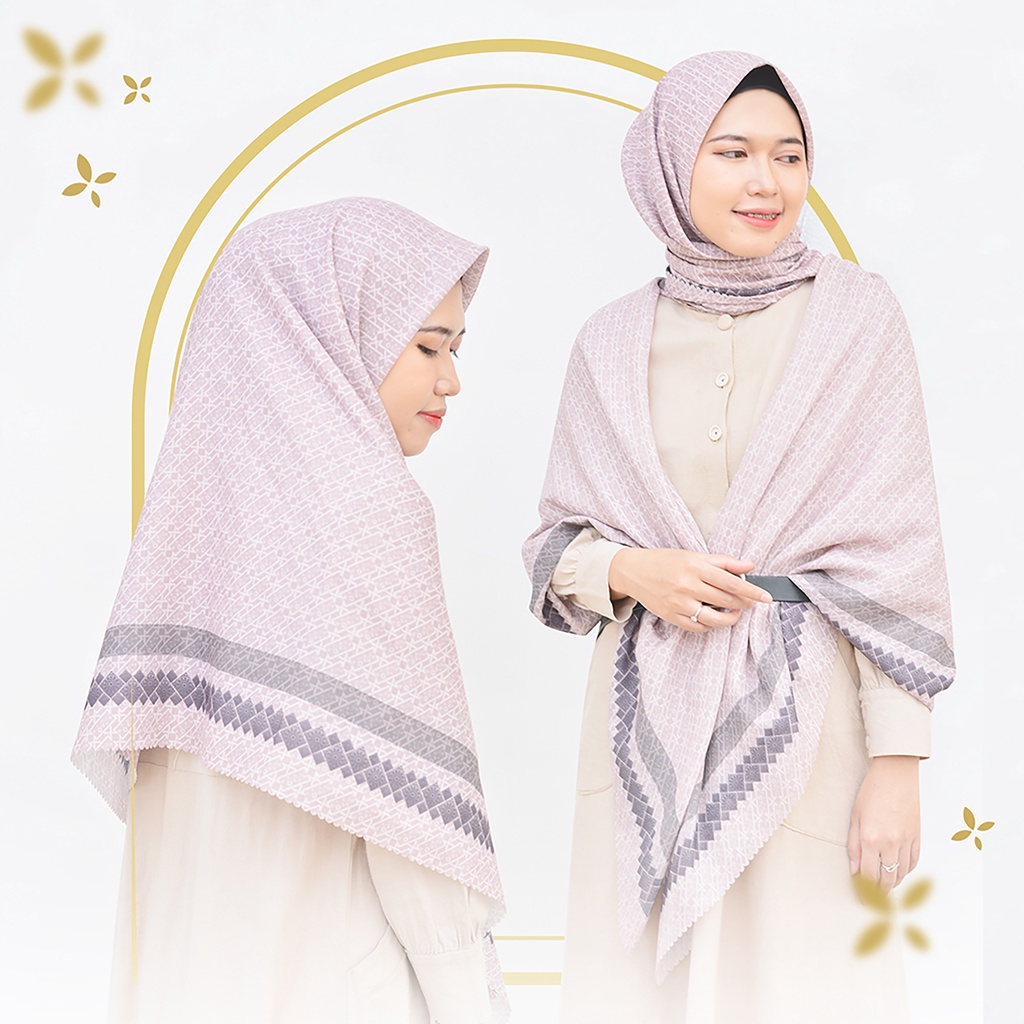 Hijab Jumbo | Kerudung Segi Empat Motif | Jilbab Syar'i Raqeema Series