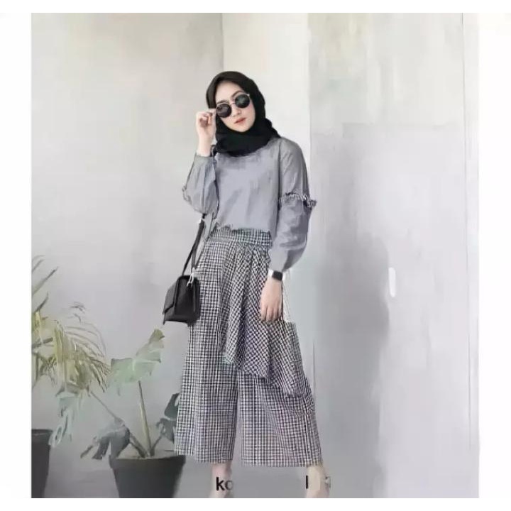 Monalisa set / Setelan baju muslim 2 in 1 termurah / Baju set atasan dan celana terlaris / COD