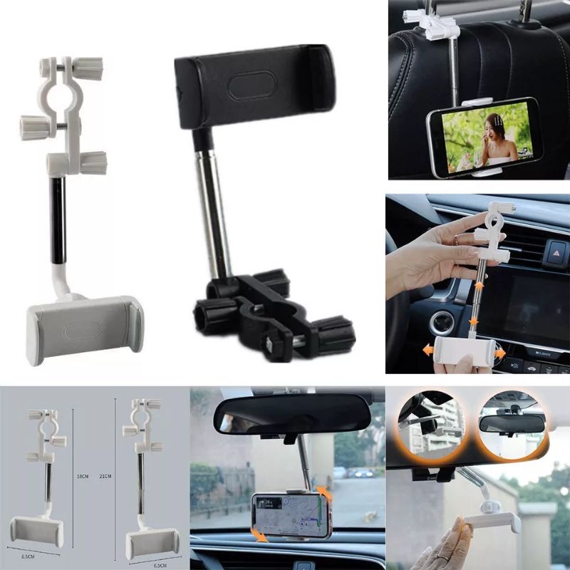 Holder hp Mobil Jepit Spion Car Phone Holder Multifungsi 360 Derajat