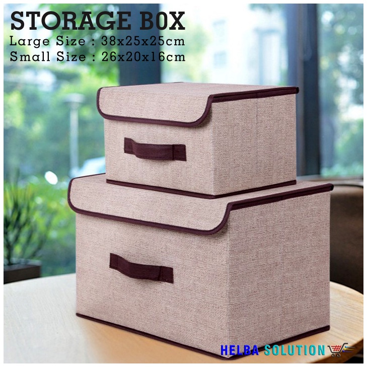 Kotak Penyimpanan Serbaguna Bisa Dilipat Tempat Pakaian Buku Mainan Skincare Storage Box 2 in 1