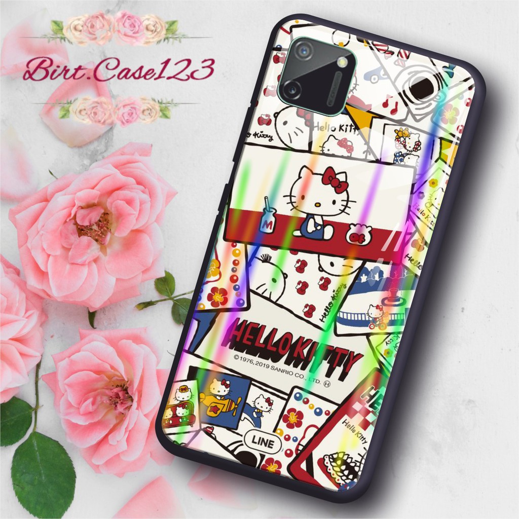 BC Case Gambar HELLO KITTY back case glass aurora oppo samsung vivo xiaomi realme iphone all type