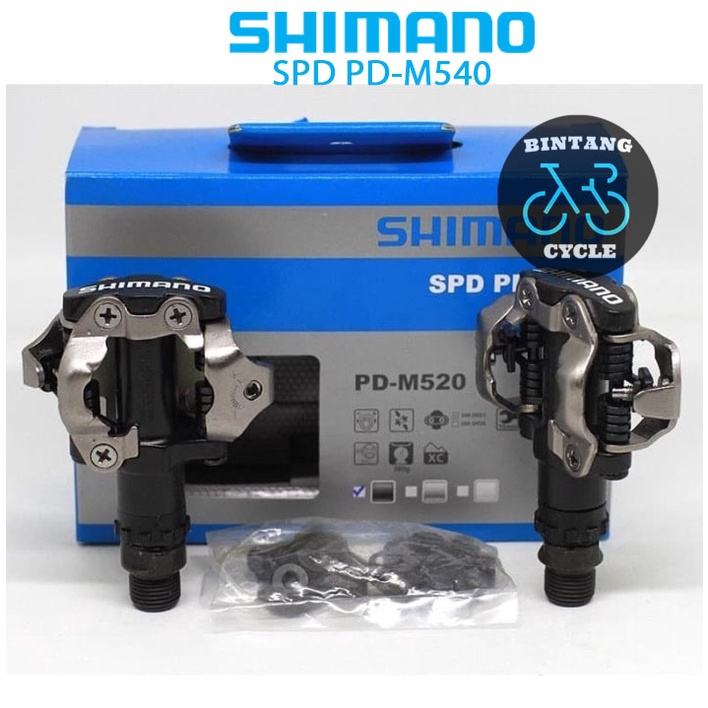 Pedal Shimano SPD Pedal PD-M520 - Pedal Cleat MTB - Pedal Sepeda