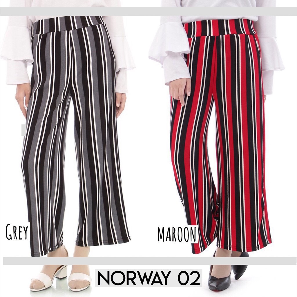 Norway Cullotes Pants / Celana Wafel Crepe / Celana Kulot Wanita / Celana Panjang-Norway Maroon