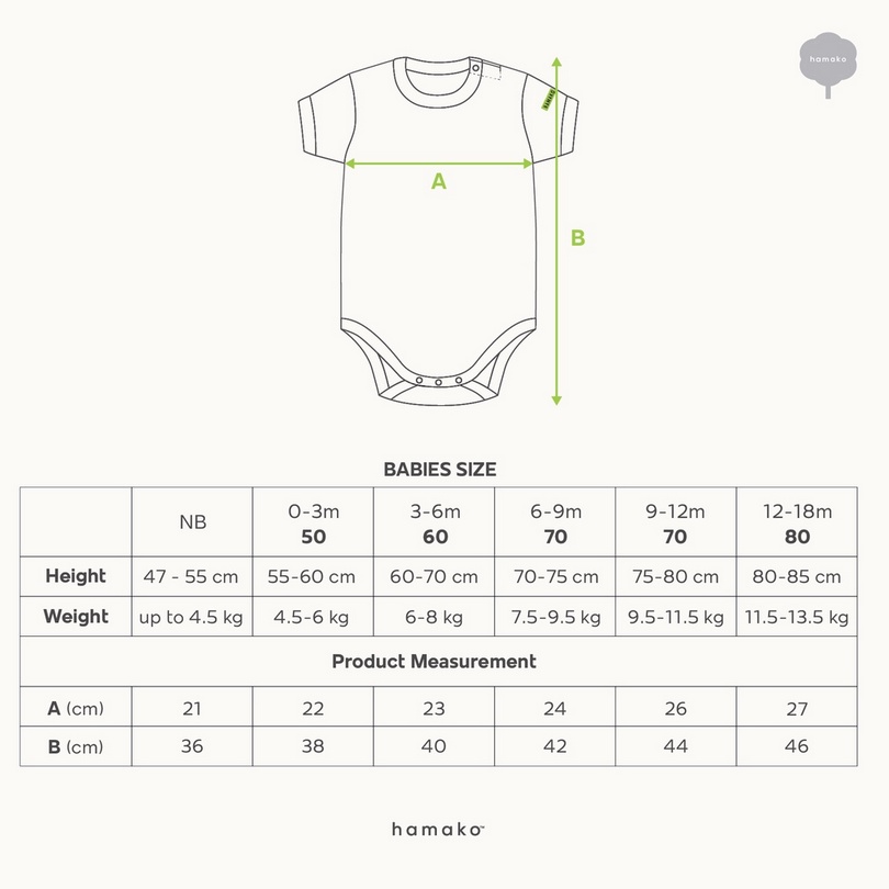 Hamako Round Neck Bodysuit - Jumper Bayi Tencel Baju Rumahan Anak Bayi Body Suit Jumpsuit Onesie Onesies