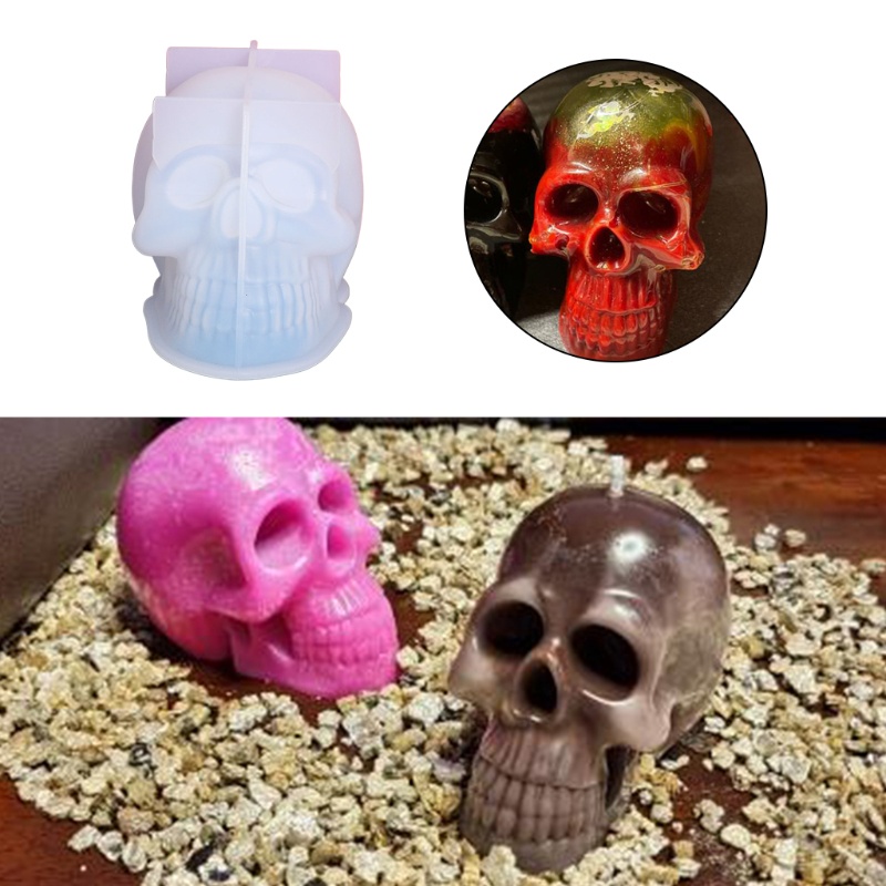 SIY  Halloween Silicone Mold for Casting Mysterious DIY Resin Molds Skull Shape