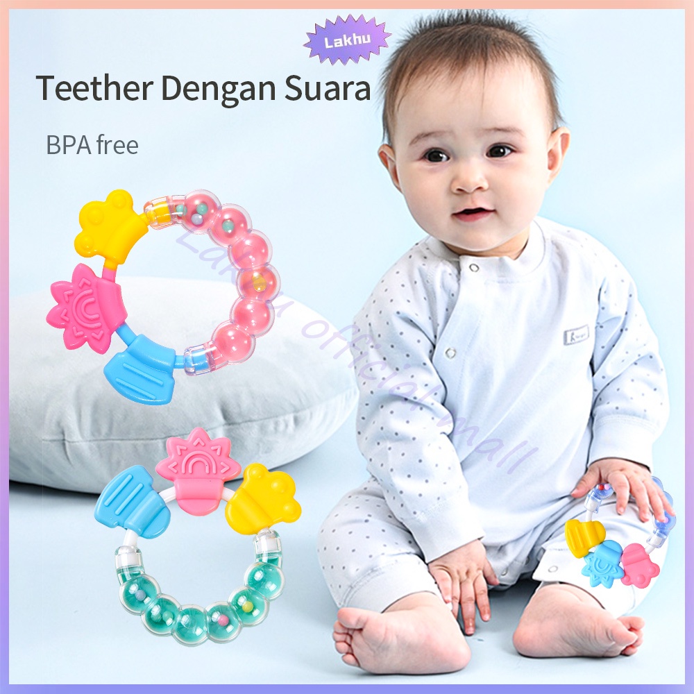 Lakhu teether bayi rattle bayi bpa free /gigitan bayi teether silicon lembut