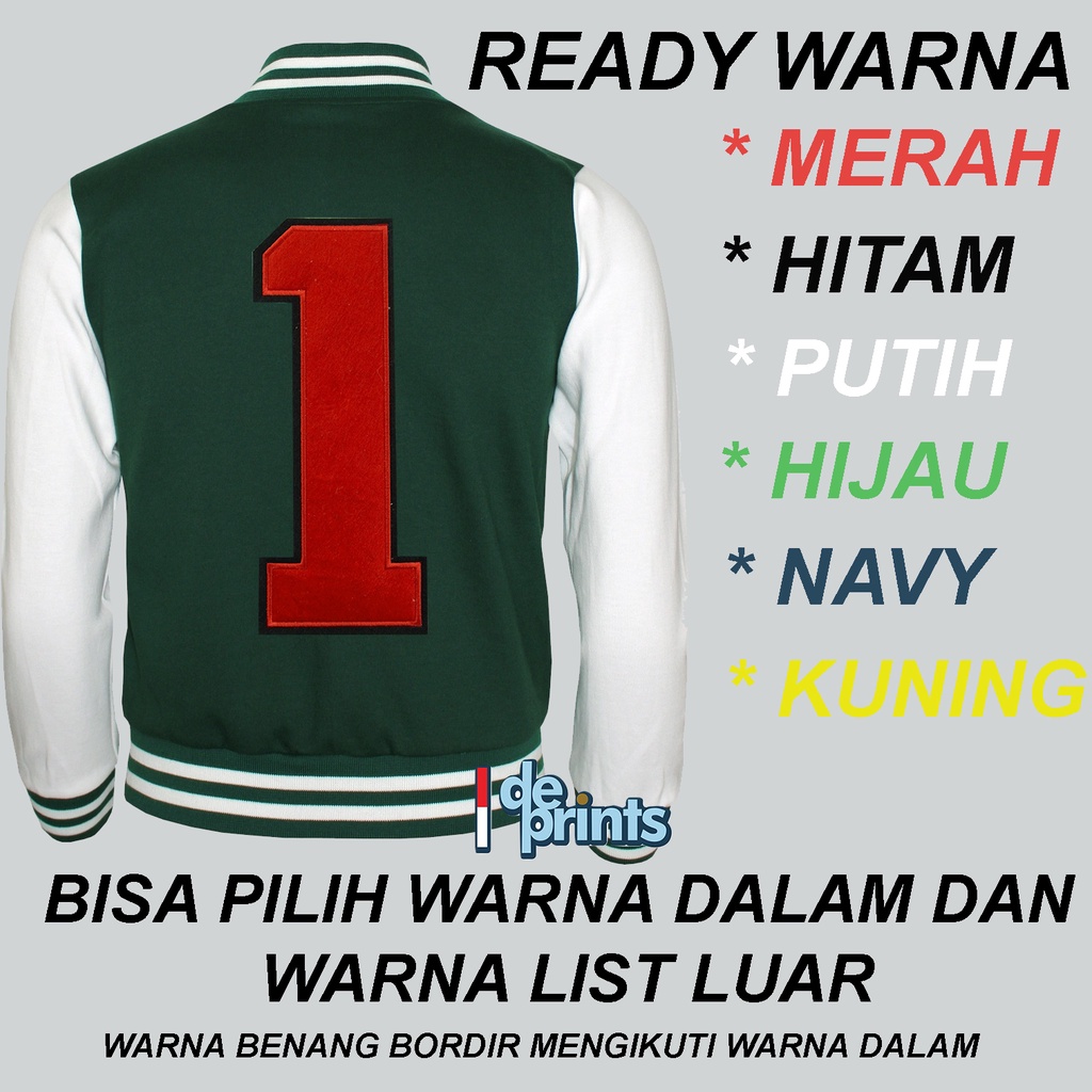 A-Z 0-9 Tinggi 25cm - BISA CUSTOM / PILIH WARNA - PATCH BORDIR BESAR UNTUK JAKET VARSITY / EMBLEM
