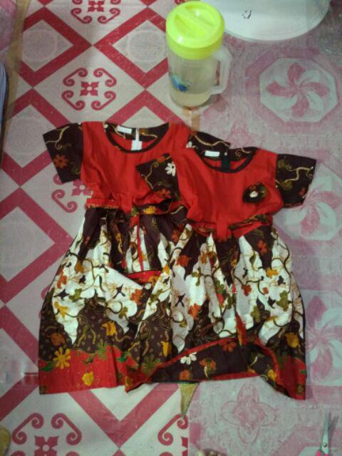 Dress Terusan 186 219 Batik Gaun Anak Amelia Seragam Keluarga Katun