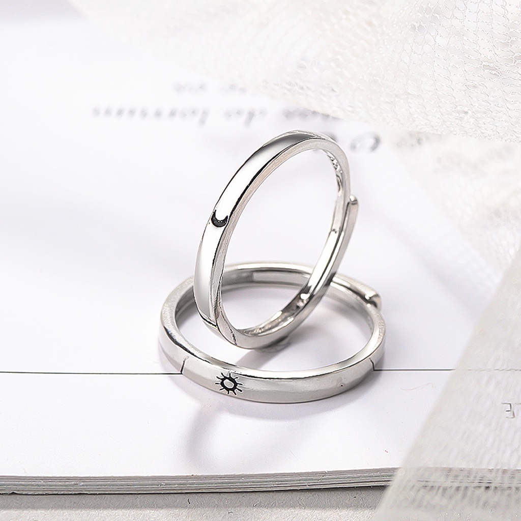 Hu Hu Hu Hu Hu Alat Bantu Pasang Kacamata♡ 1 Pasang Cincin Model Terbuka Adjustable Bahan Tembaga Anti Gores Untuk Pasangan
