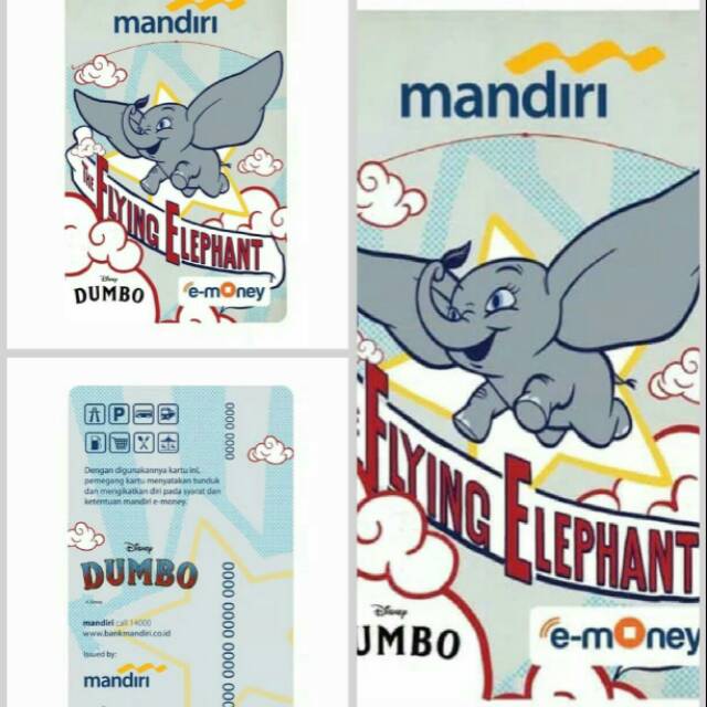 Mandiri eMoney Flying Elephant DISNEY DUMBO ORI /Like eTOLL Tapcash Flazz or Brizzi