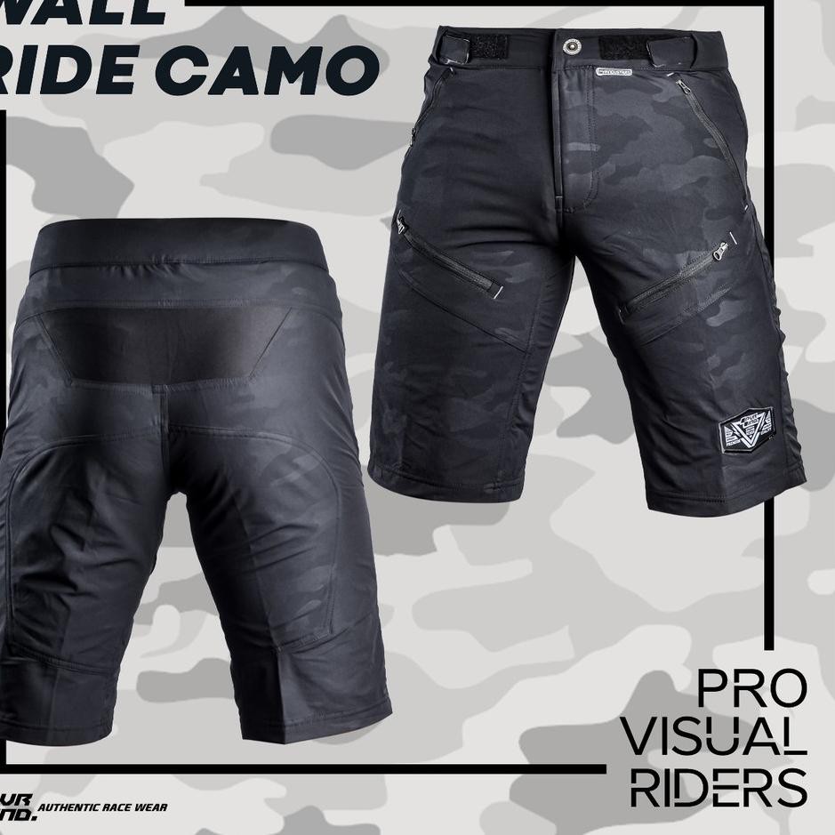 B71U PVR IND PANT WALL RIDE CAMO CELANA MTB WARNA HITAM HWY