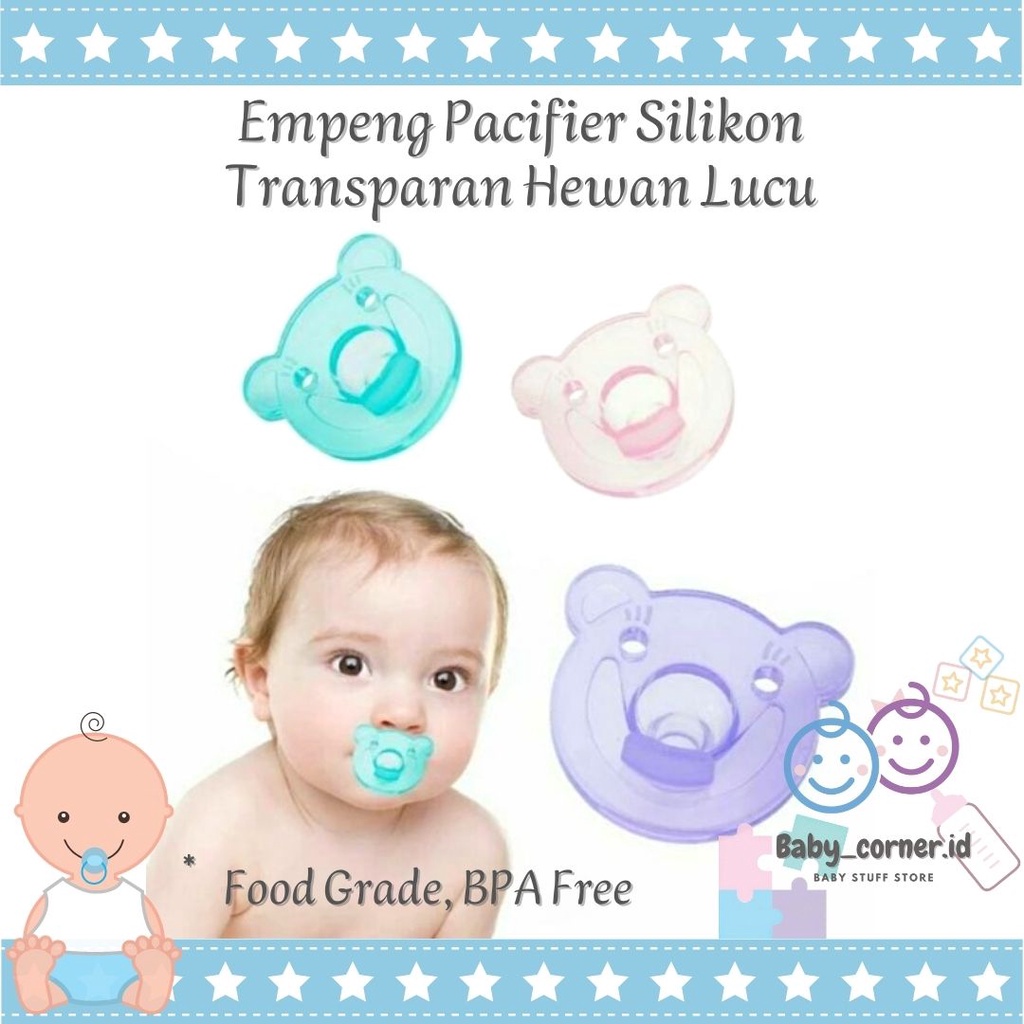 empeng pacifier silikon bening silicon transparan lucu hewan | bpa free