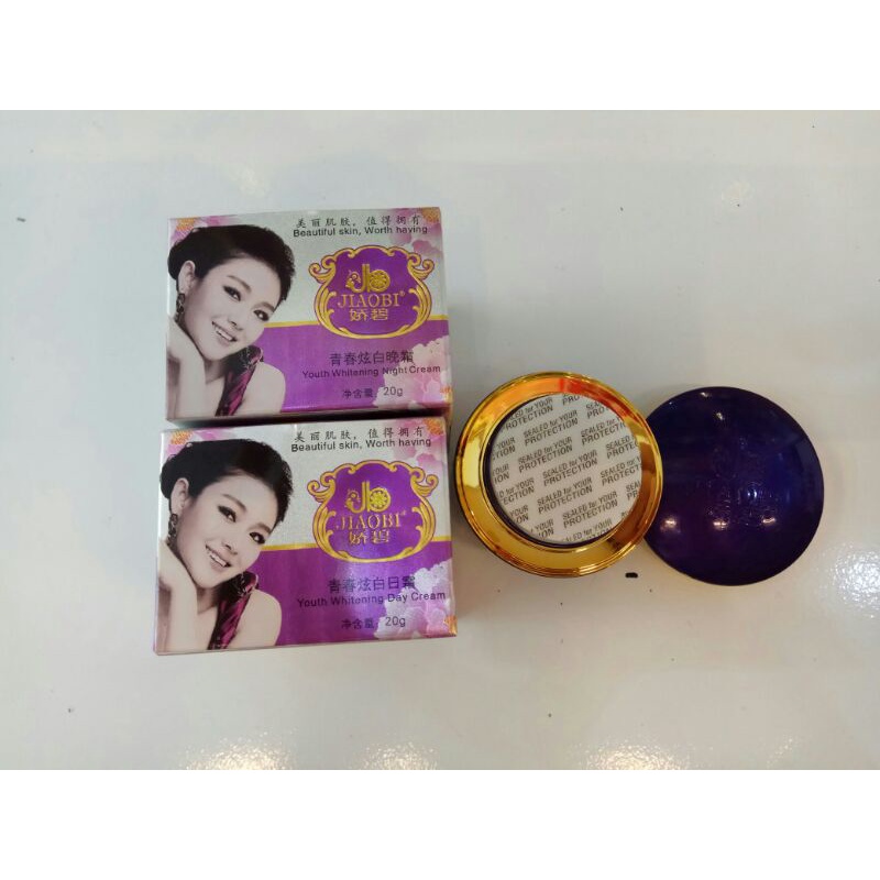 Jiaobi Day / Night Cream WARNA UNGU || ORIGINAL, SEGEL, DAN BARU ASLI IMPORT || Jiao Bi Ungu / Jiao 