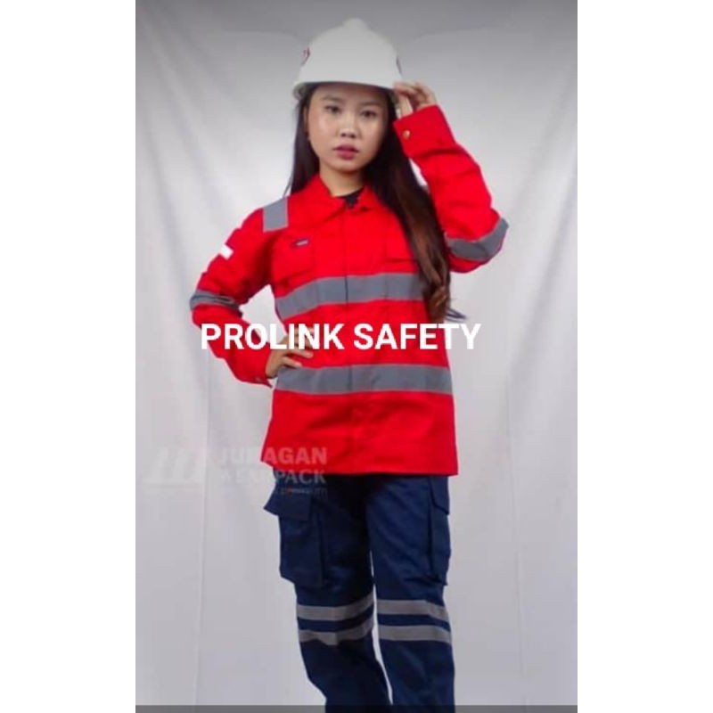 SETELAN SERAGAN SAFETY MERAH NAVY PREMIUM